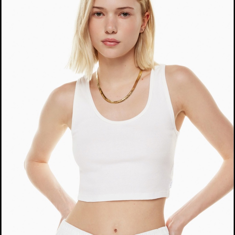 TNA Chic Grey Ribbed Tank Top NWT